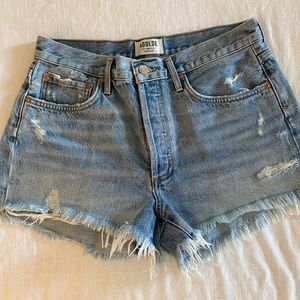 Like new Agolde shorts, size 28, color swamp meet